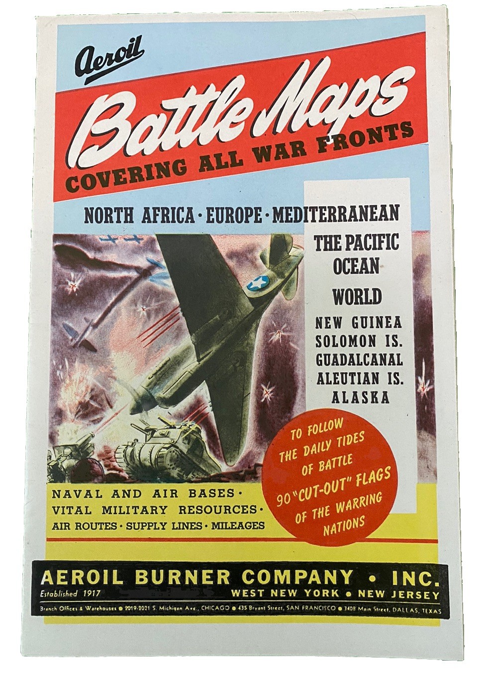 Vintage Aeroil Burner Co WWII Battle Maps Advertisement Vintage Aeroil Burner Co WWII Battle Maps Advertisement