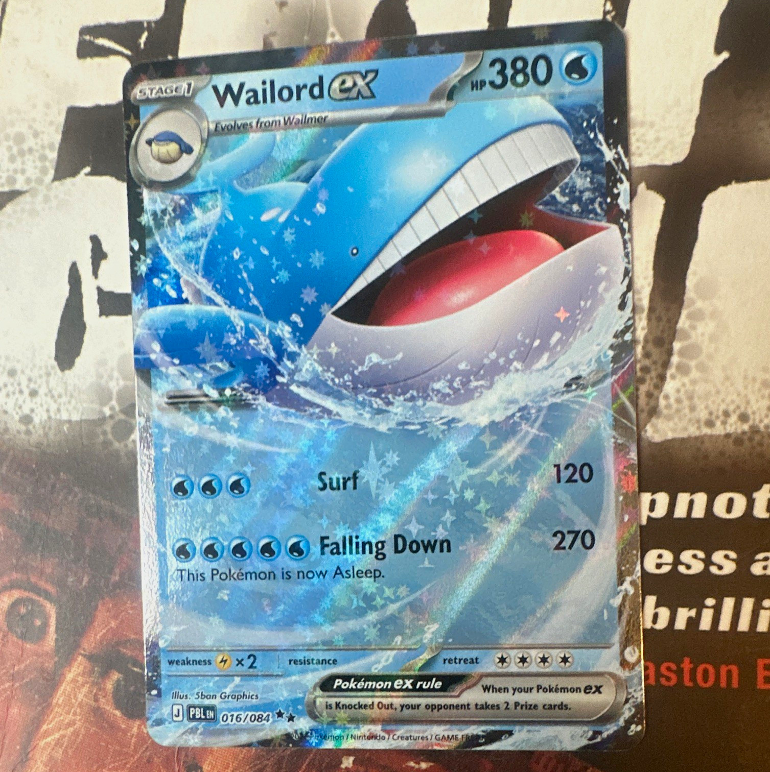 Pokémon TCG Wailord ex 016/084 Paldea Evolved Holo EX English