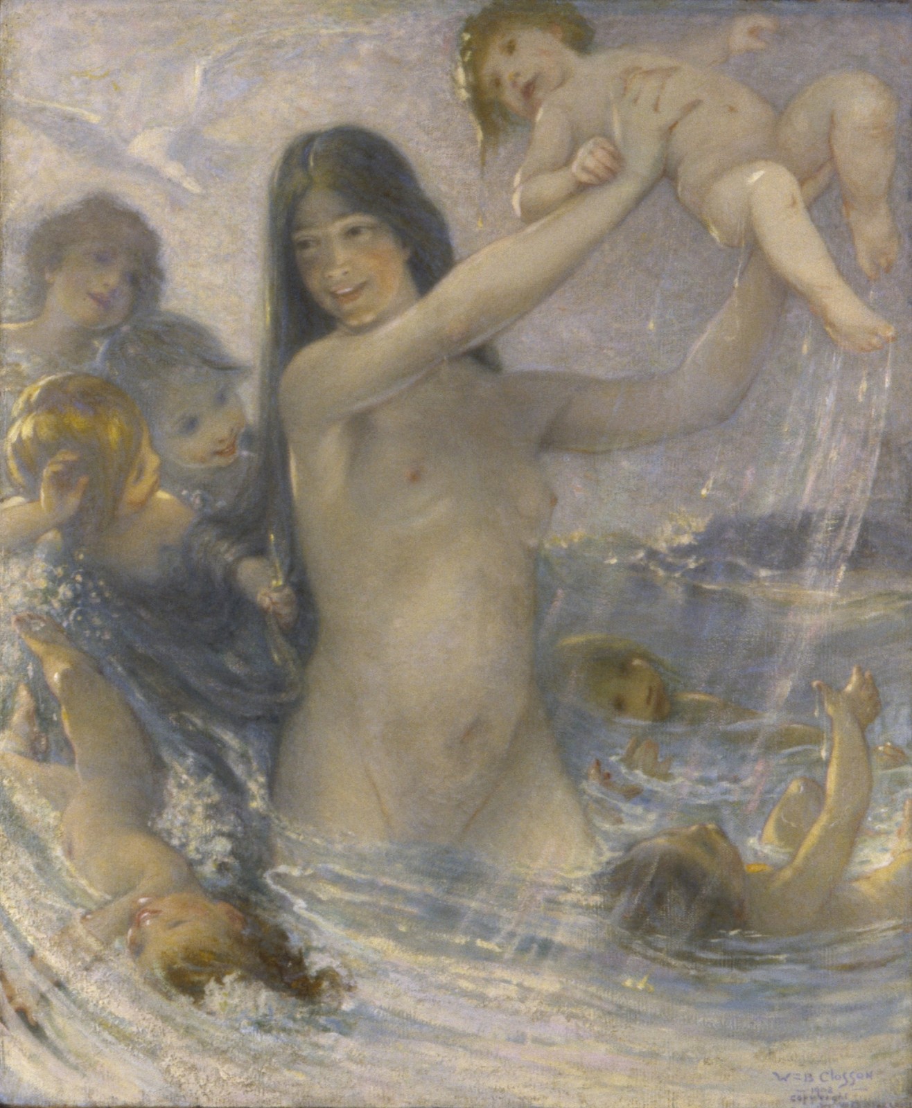 William Baxter Closson Nymph Water Babies Vintage Art Reprint Wall Art