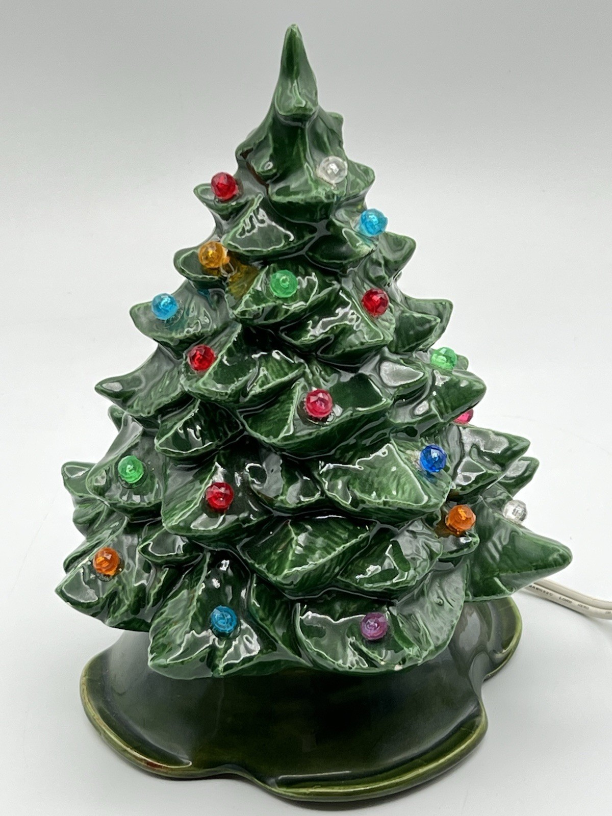 Vintage 1988 Doc Holiday Mold DHM Ceramic Christmas Tree Lighted Tabletop 7.5in