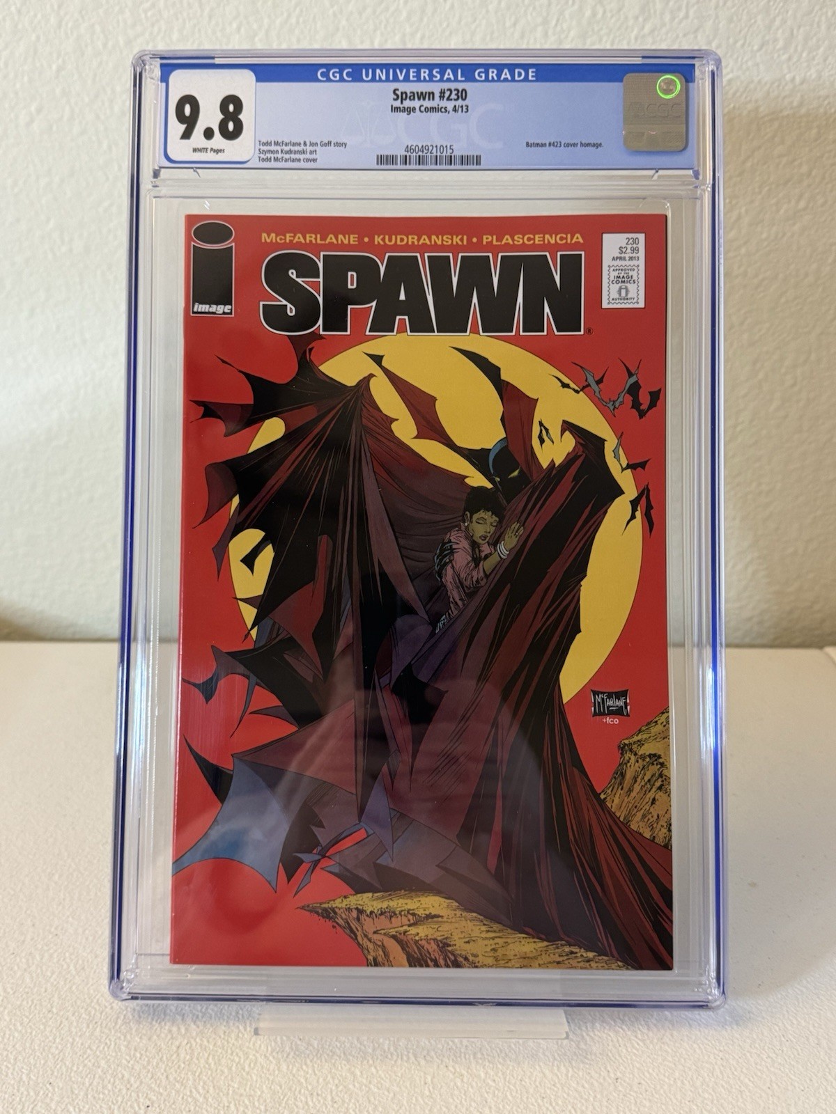 SPAWN #230 FIRST PRINT WP CLASSIC TODD McFARLANE COVER, BATMAN #423 CGC 9.8