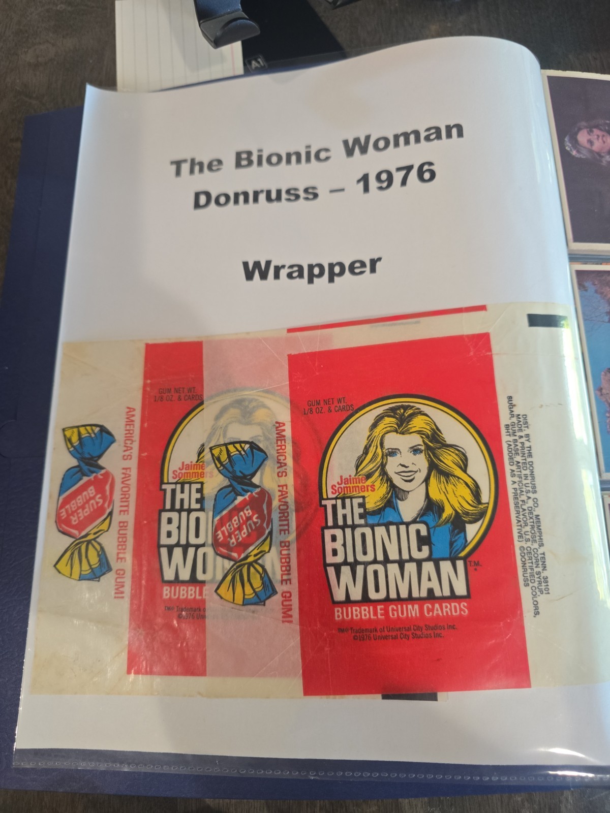 1976 Donruss Bionic Woman Card Set With Wrappers Amazing Condition