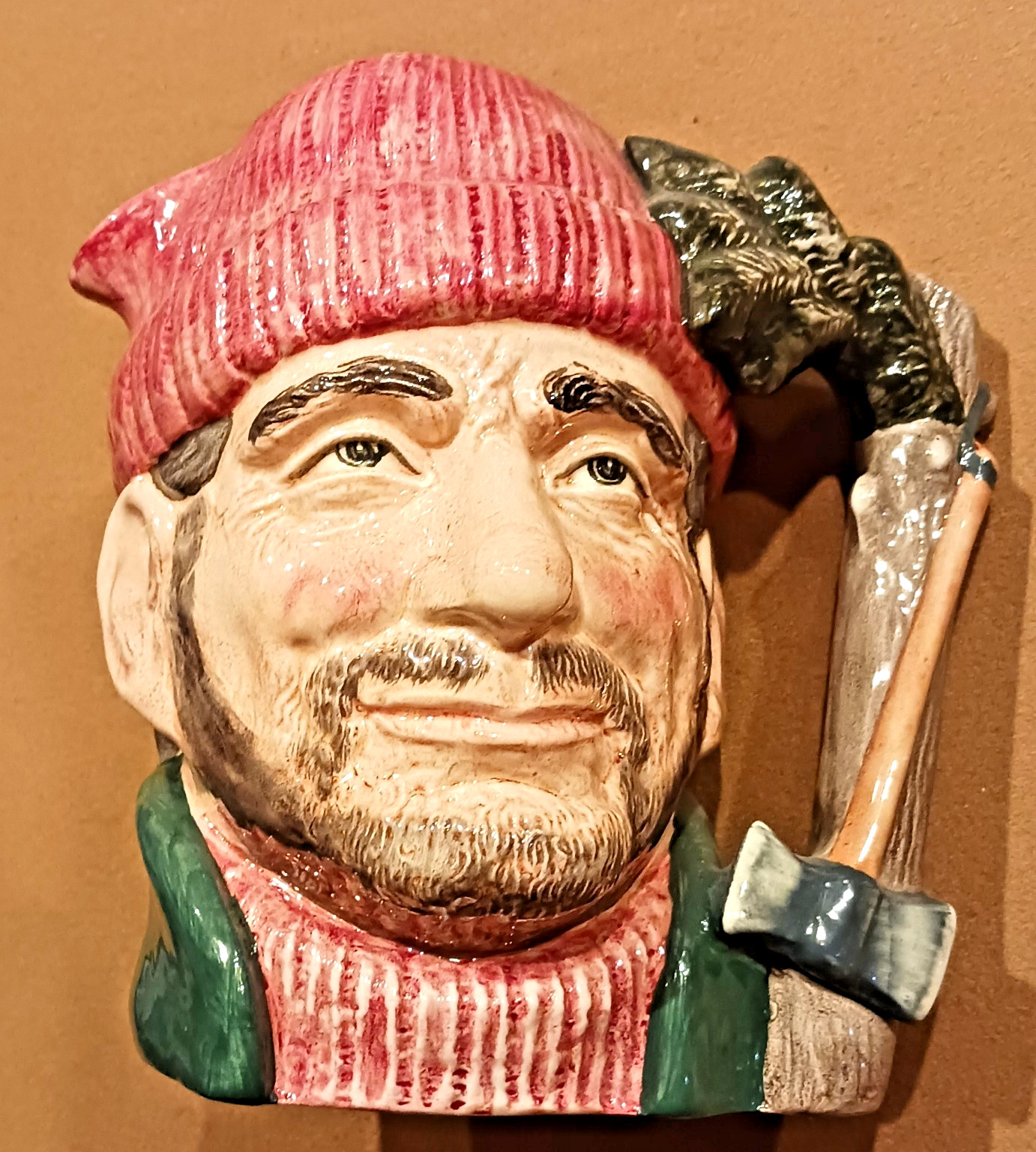 Vintage 1966 Royal Doulton The Lumberjack Toby Character Mug D6610 Large 7”