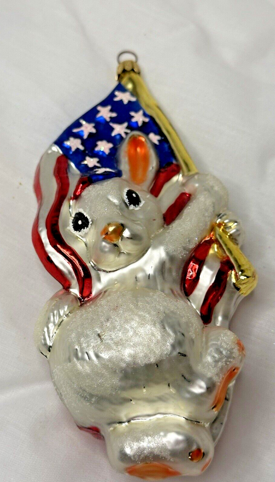 VTG Christoper Radko STAR SPANGLED BUNNY Easter Rabbit Flag Ornament 98-504-0