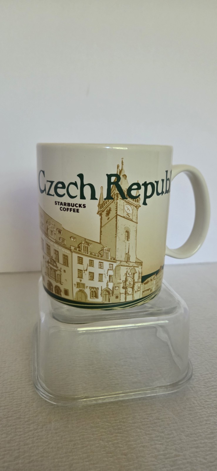 NEW Starbucks Czech Republic Mug Prague City Coffee Cup Green Interior 16oz