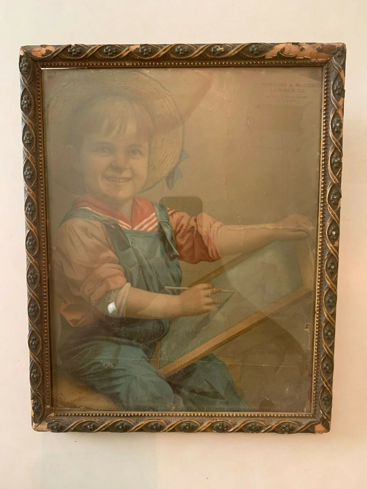 circa 1900 Harding & McCord Lumber Company Print in Gesso Frame