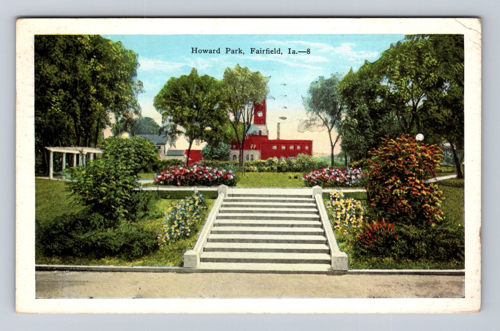 Fairfield IA-Iowa, Howard Park, Antique, Vintage c1939 Souvenir Postcard