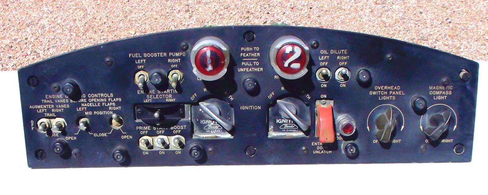 Twin Engine Convair 240 & 340 & T-29 Pilot\'s Complete Overhead Panel Assembly