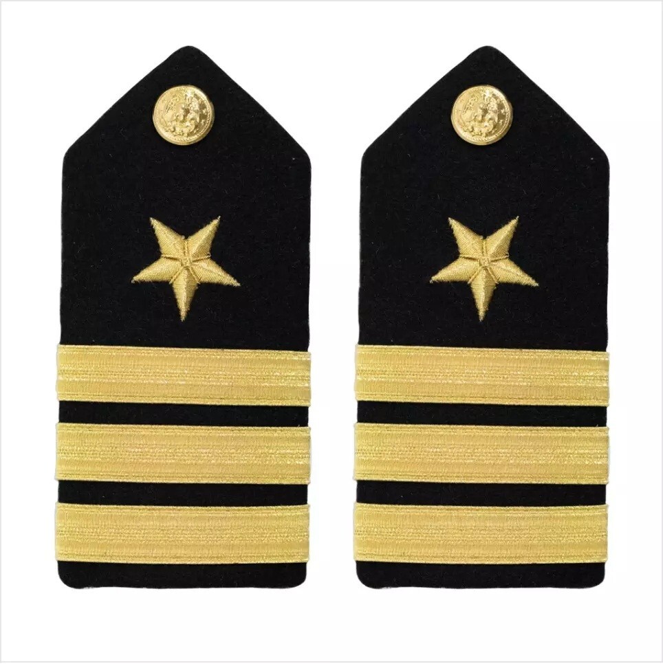 U.S. NAVY Officer Hard SHOULDER BOARD LINE COMMANDER