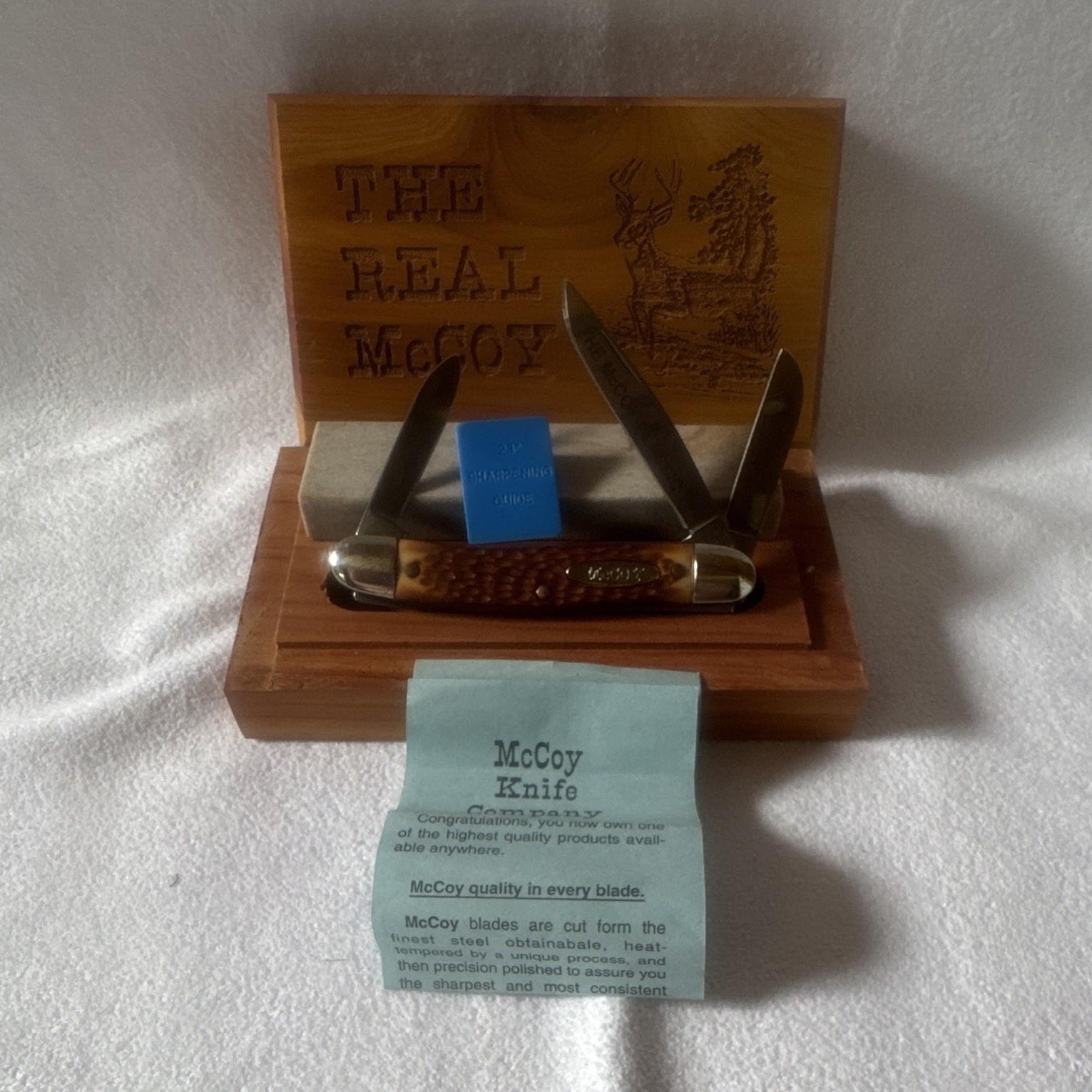 McCoy The McCoy Classic 3-Blade Slipjoint Pocketknife Brown Bone 1989