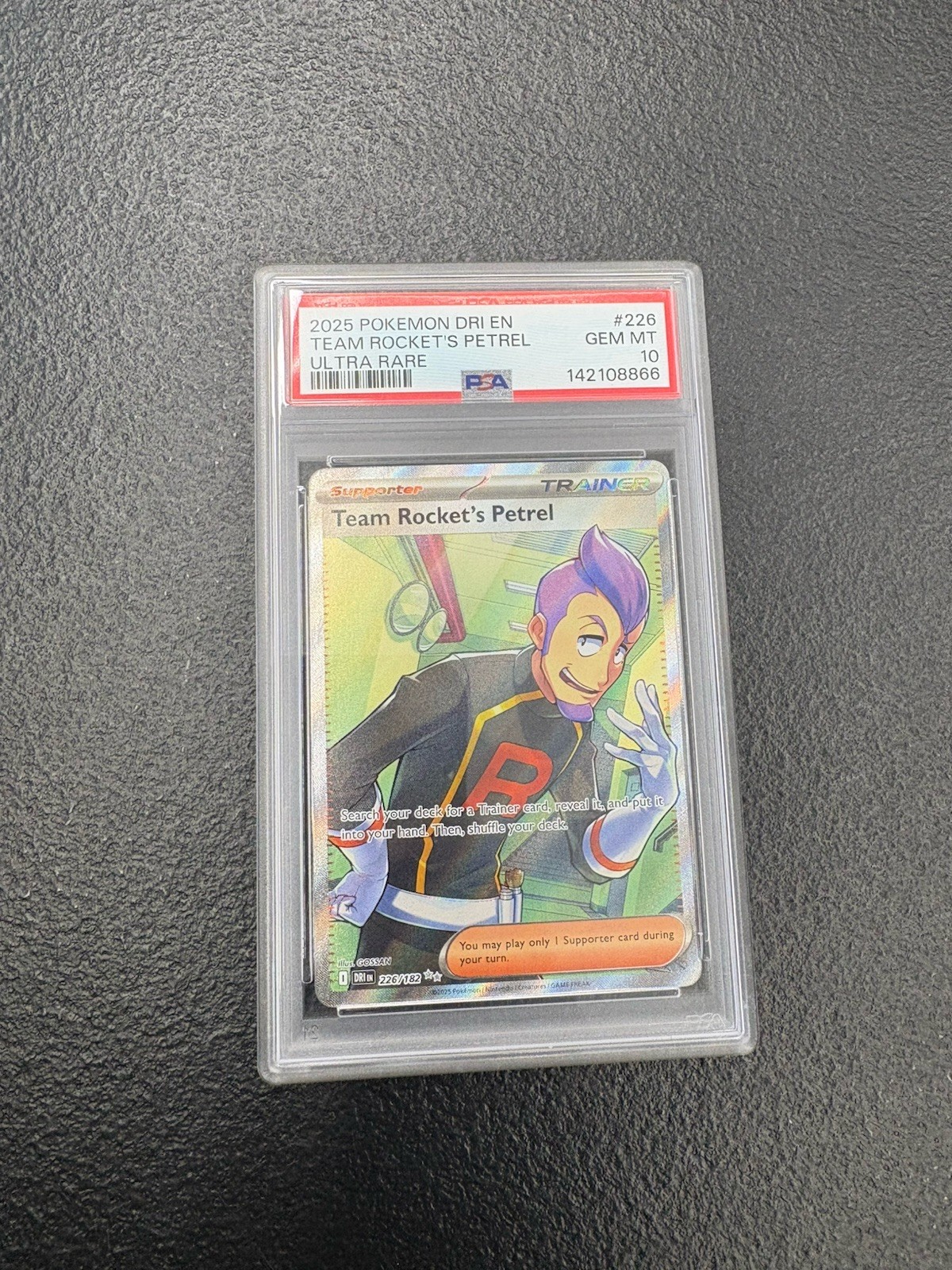 2023 Pokémon Paldea Evolved Team Rocket\'s Petrel #226 Ultra Rare Holo PSA 10