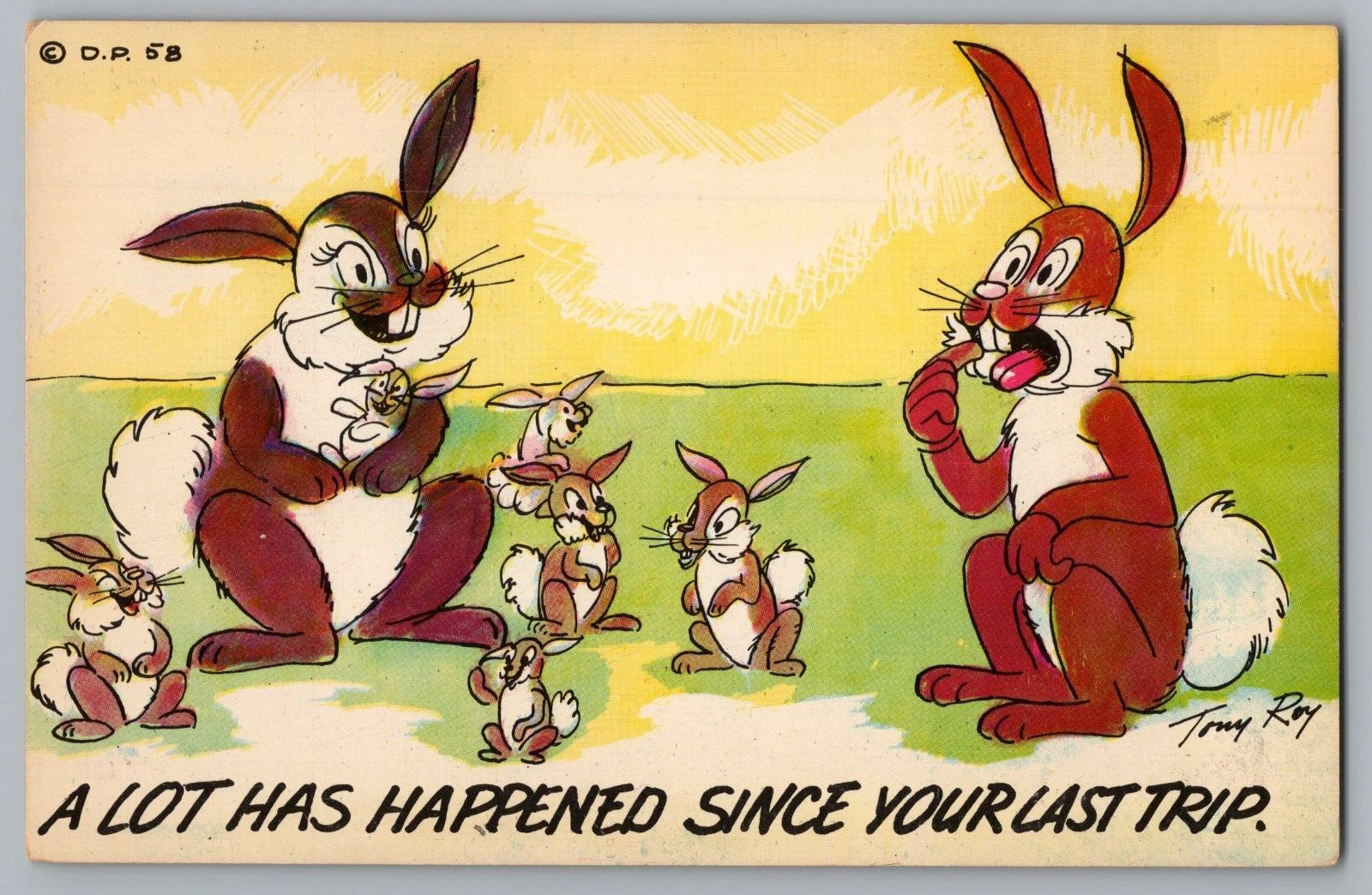 Postcard A Lot Has Happened Since Your Last Trip. Bunnies Rabbit