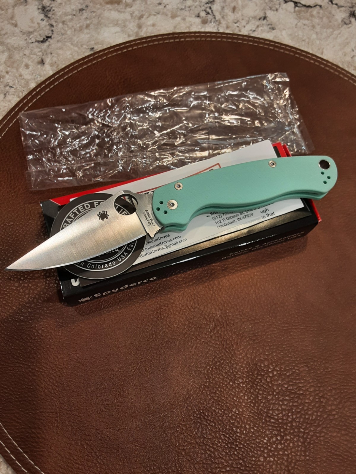 Spyderco Paramilitary 2 Teal G-10 Exclusive (Teal) CPM-S90V Steel (C81GPTL2)