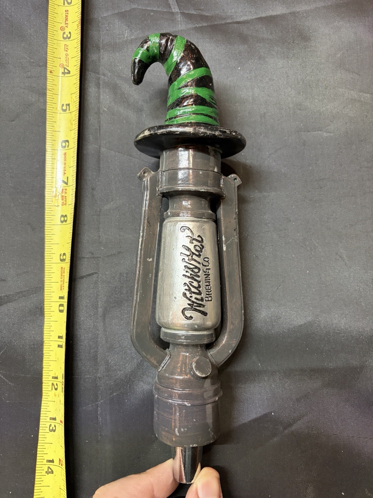Rare Witch’s Hat Brewing Company Halloween Witch Scary Lantern Beer Tap Handle