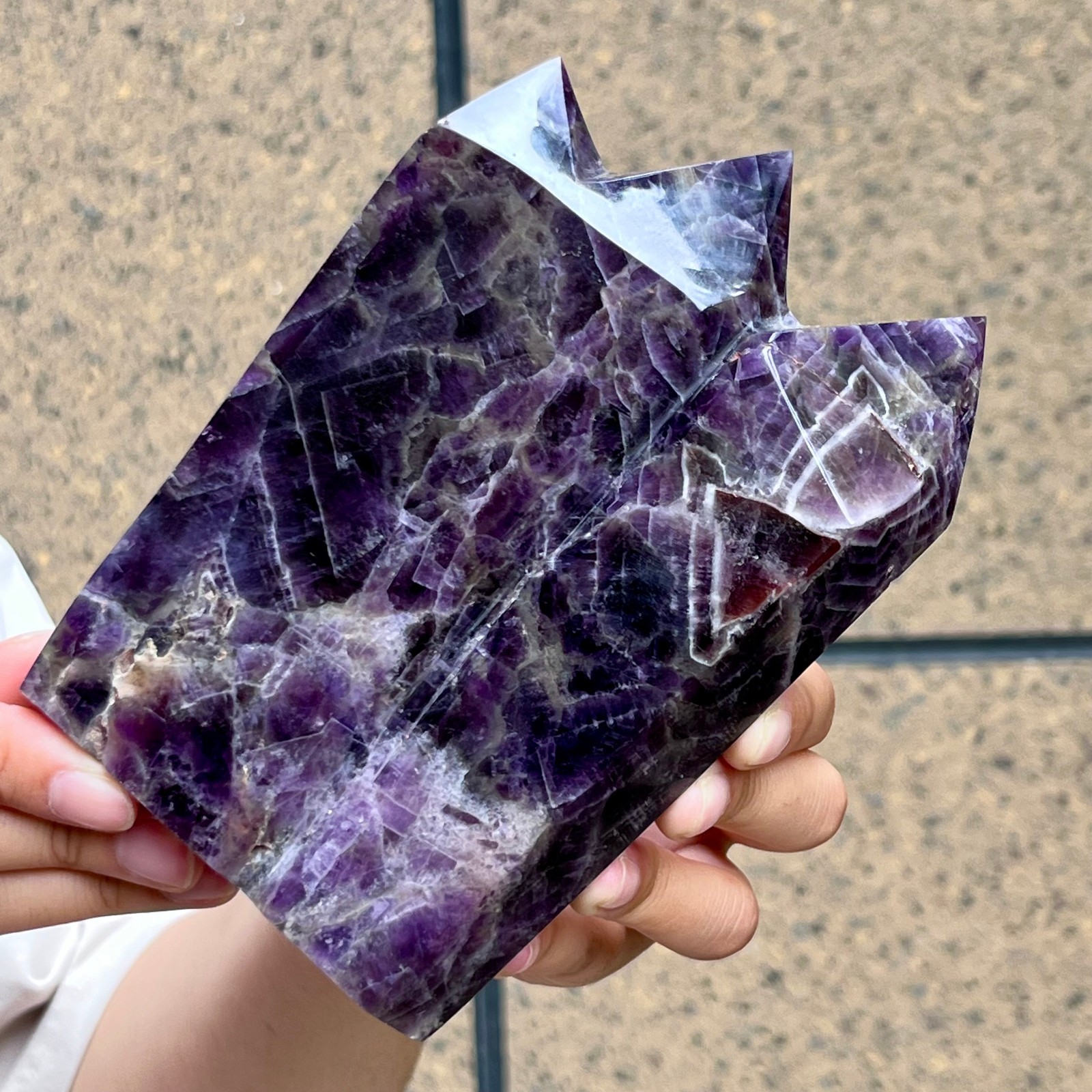 Purple Amethyst Three Terminus Natural Quartz Healing Power Rock  892 g