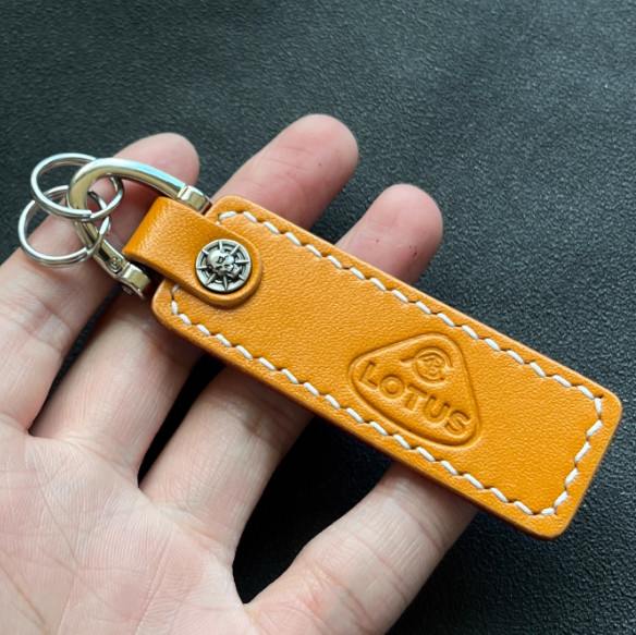 Lotus Handcrafted Genuine Leather  Car Logo Keychain Keyring Customizable Colors