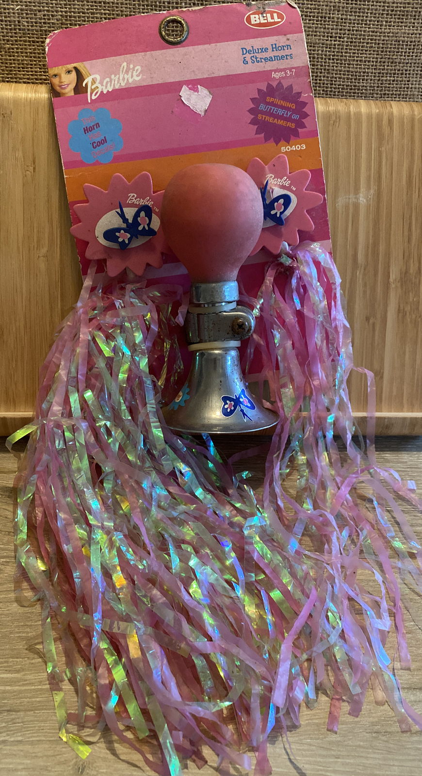 BELL 1999 BARBIE Deluxe Horn & Streamers Spinning Butterfly On Streamers
