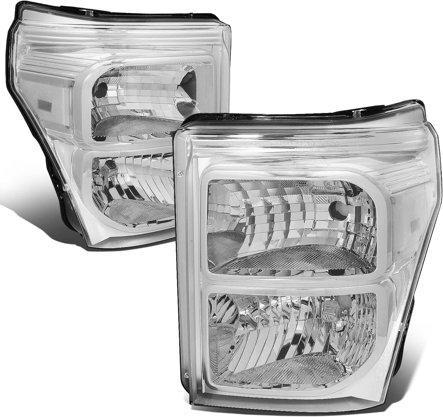 Chrome Headlights 2011-2016 Ford F-250 F-350 F-450 F-550 Super Duty Left Right
