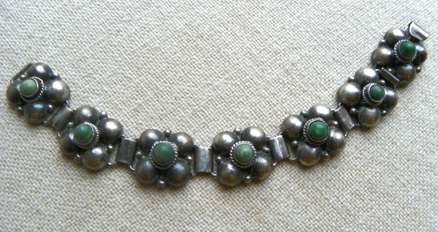 Mexican Silver Link Bracelet - Vintage pre-1948 era