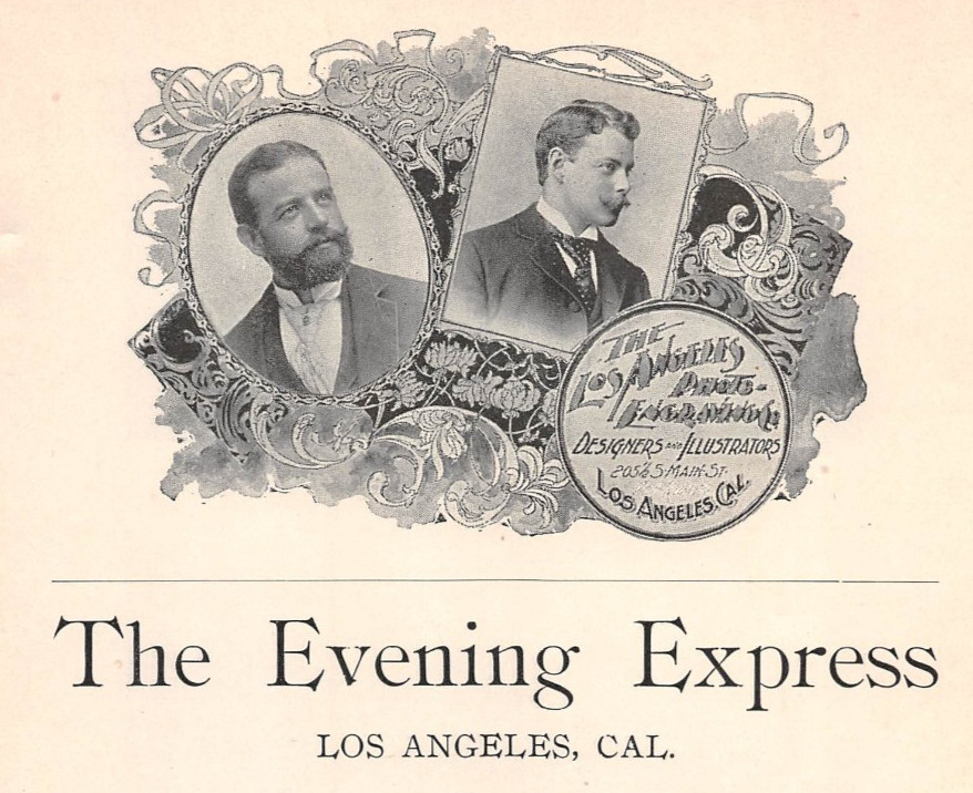 antique 1899 ad THE EVENING EXPRESS Home Newspaper Main Street LOS ANGELES CA