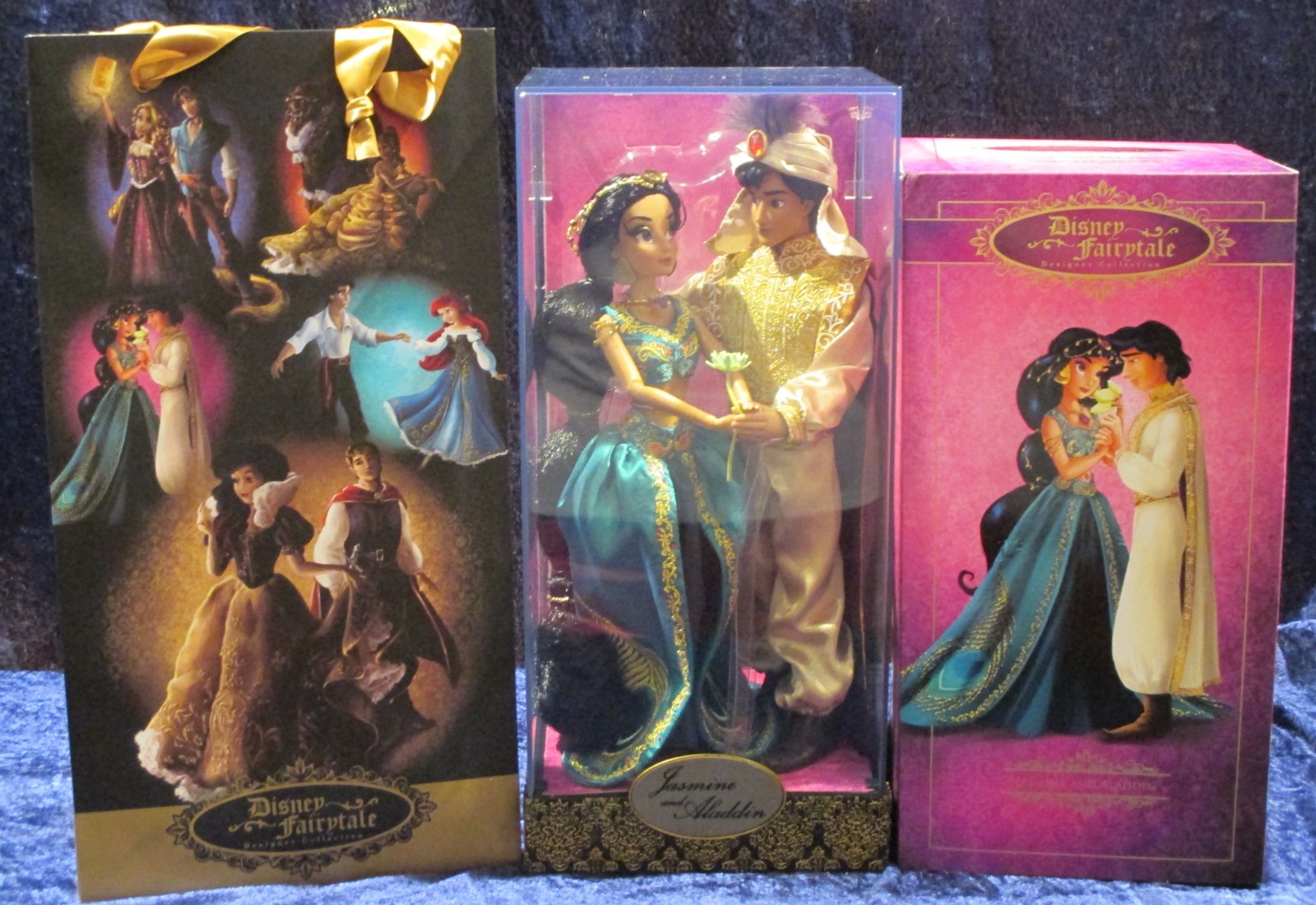 Disney Designer Fairytale Doll Couple Jasmine And Aladdin Limited Edition New