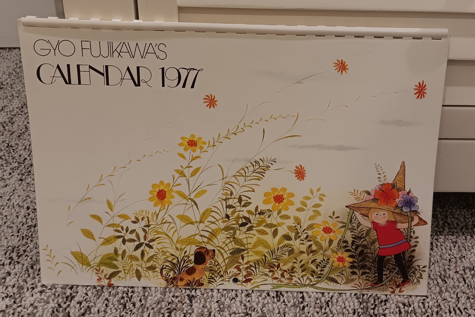 Vintage Unused 1977 Calendar w/ Gyo Fujikawa art illustrator magical fairy child
