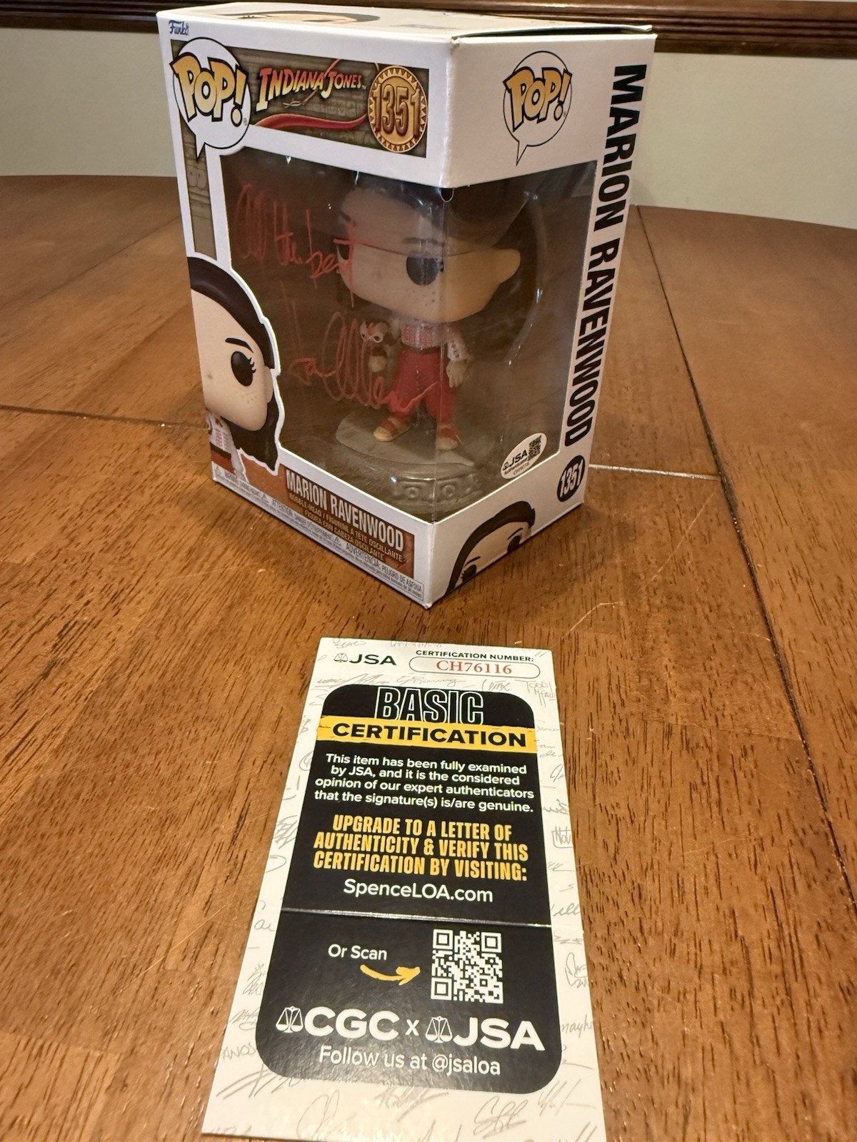 A Karen Allen Signed Funko Pop Marion Ravenwood Indiana Jones JSA COA CH76116