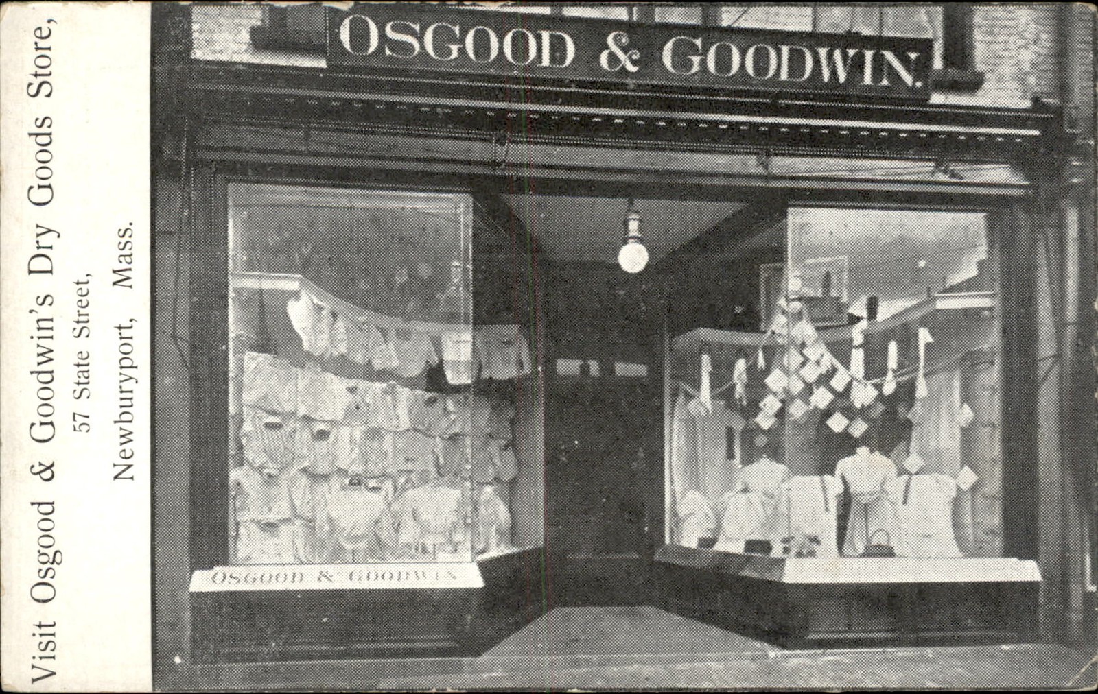 Newburyport MA Dry Goods Store Osgood & Goodwin c1900s-10s SCARCE Postcard bhn