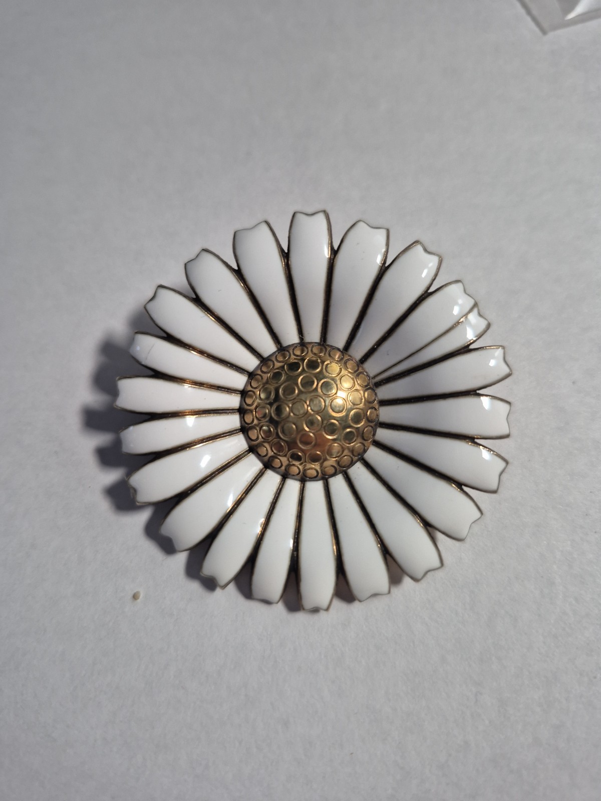 Georg Jensen Daisy Brooch 925 Silver Gold Finish Ladies Jewelry Used