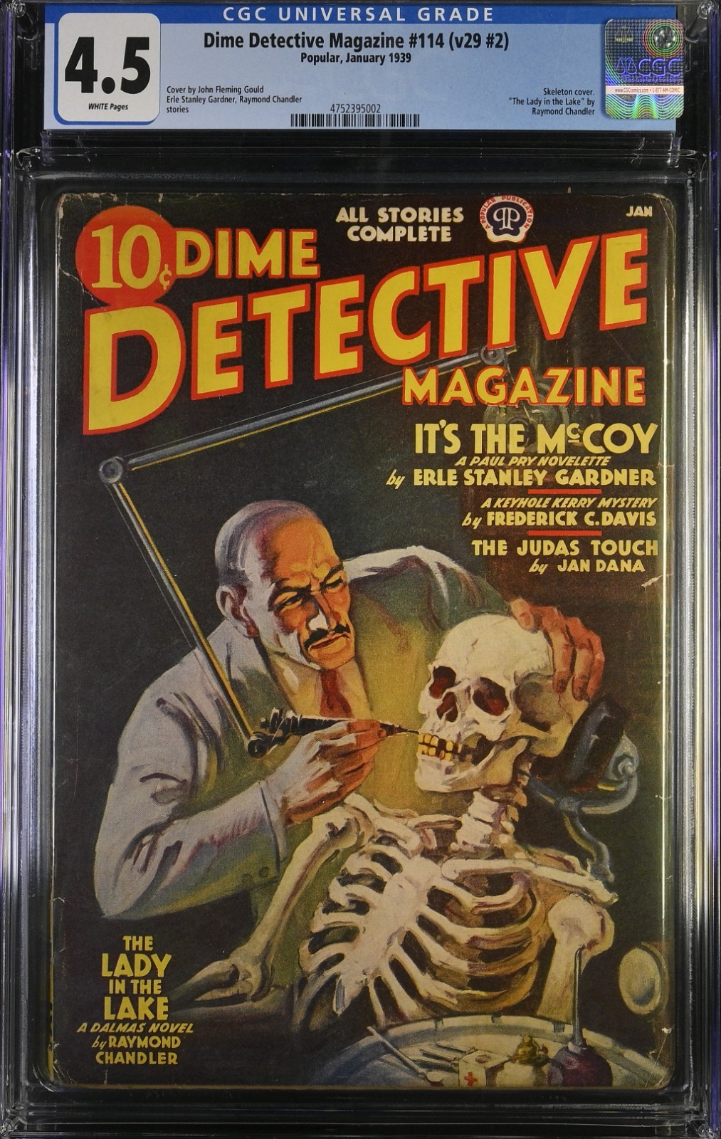Dime Detective Jan 1939 CGC 4.5 WP Raymond Chandler Marlowe Lady in the Lake