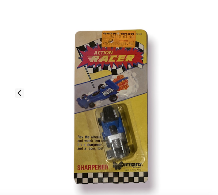 Vintage Action Racer Pencil Sharpener Butterfly Originals Toy Racer Sharpen­er