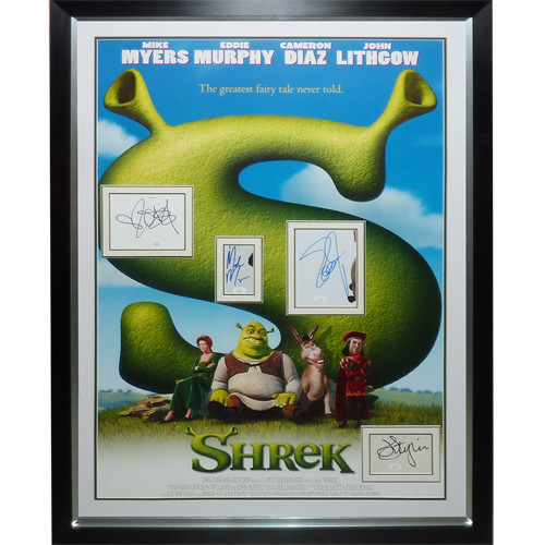 Shrek Full-Size Movie Poster Deluxe Framed with Mike Myers, Eddie Murphy, Camero Shrek Full-Size Movie Poster Deluxe Framed with Mike Myers, Eddie Murphy, Camero