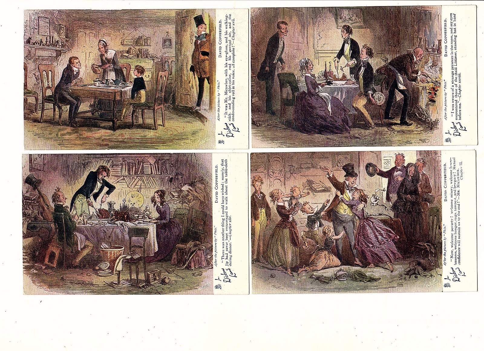 (7) Raphael Tuck Postcards - David Copperfield by Charles Dickens