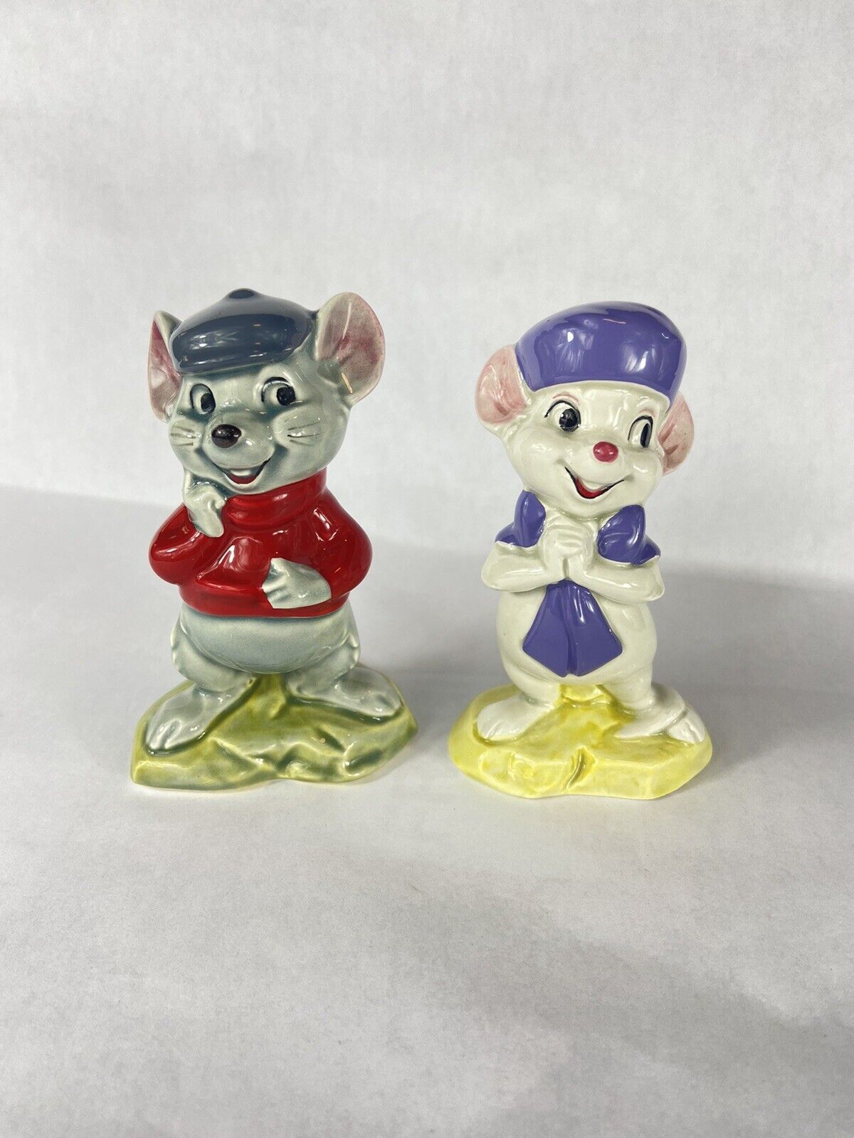 Vtg Disney Store Bernard & Bianca Rescuers Ceramic Figure Figurine Japan Mouse