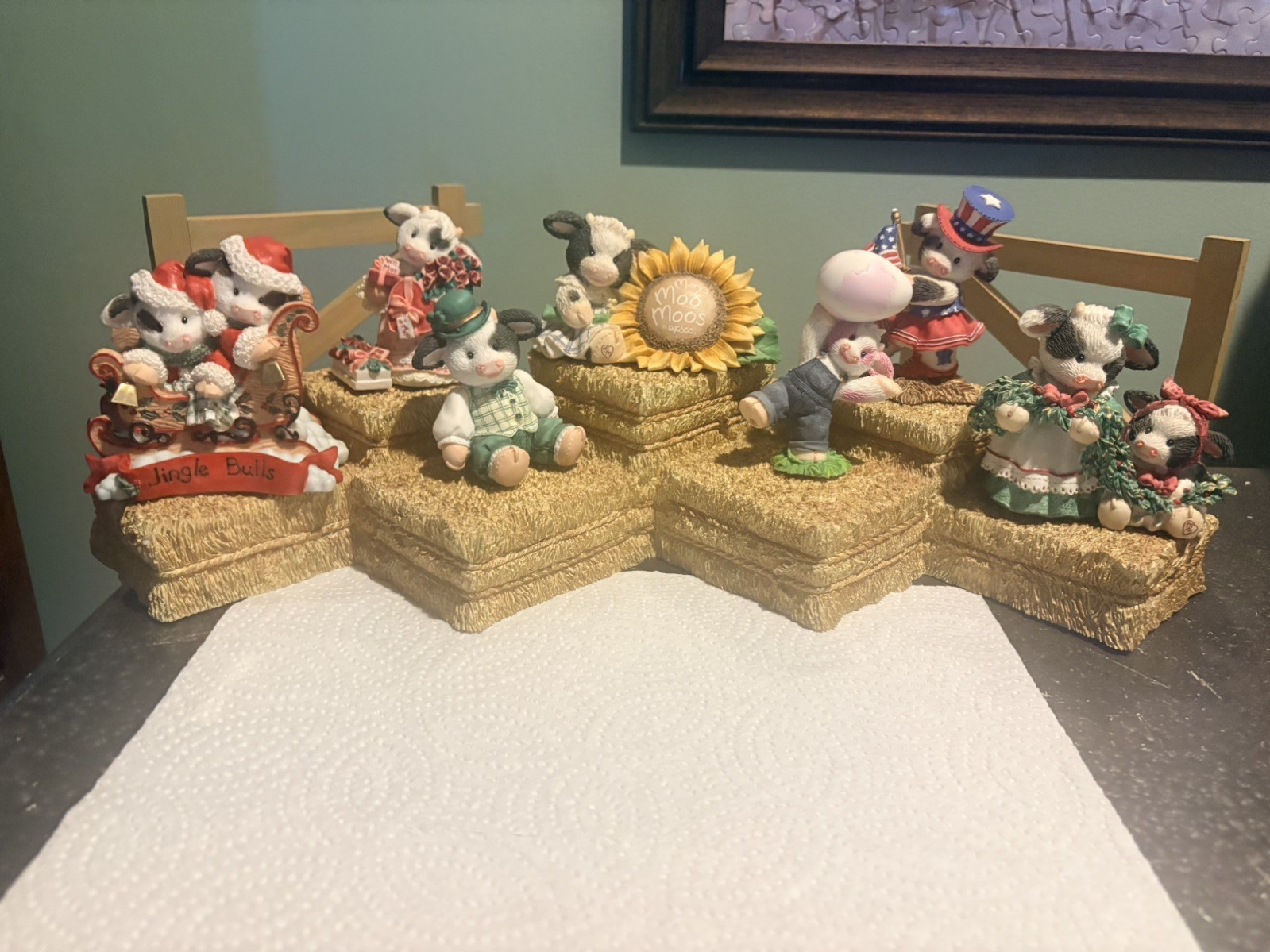 Enesco Mary’s Moo Moos Cow Figurine – Retired – Country Farm Collectible 