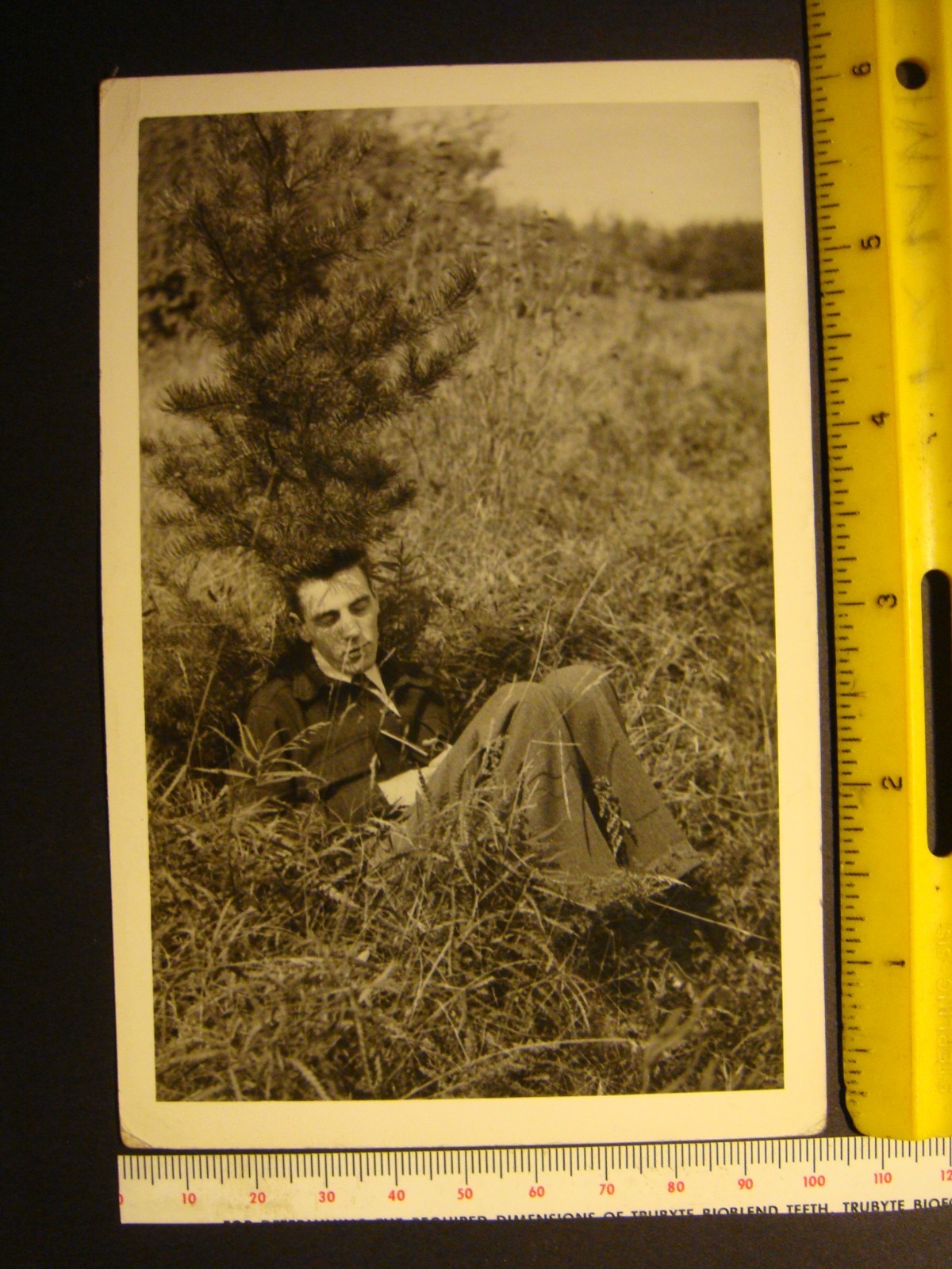 Vintage Original 1940's Photograph Dead Man Mob Interest Risque Historical 4x6