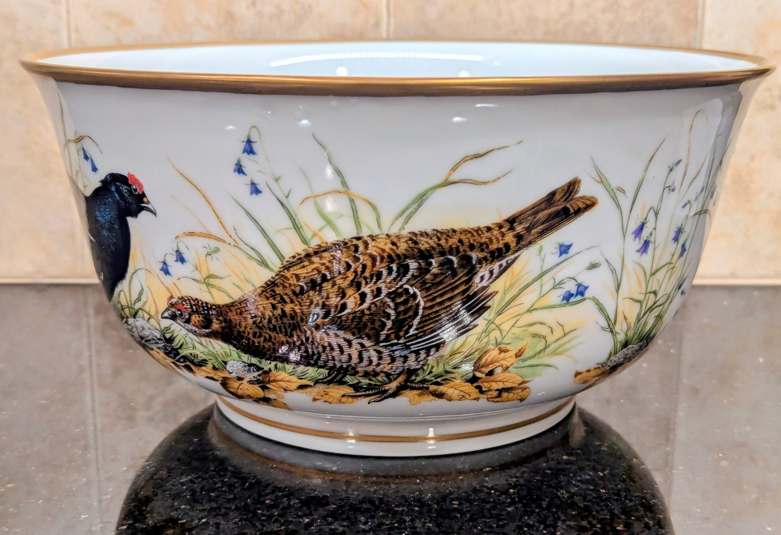 Vintage 1981 Franklin Porcelain The Game Bird Bowl by Basil Ede Limited Edition