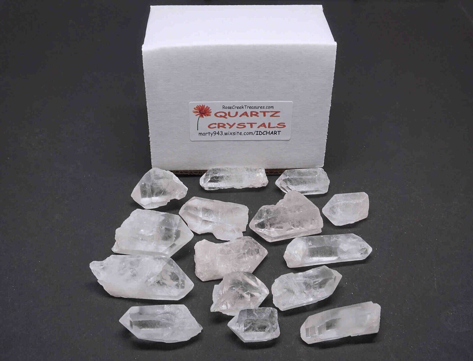 Quartz Crystal Points Collection Box Natural Clear Gemstone Specimens