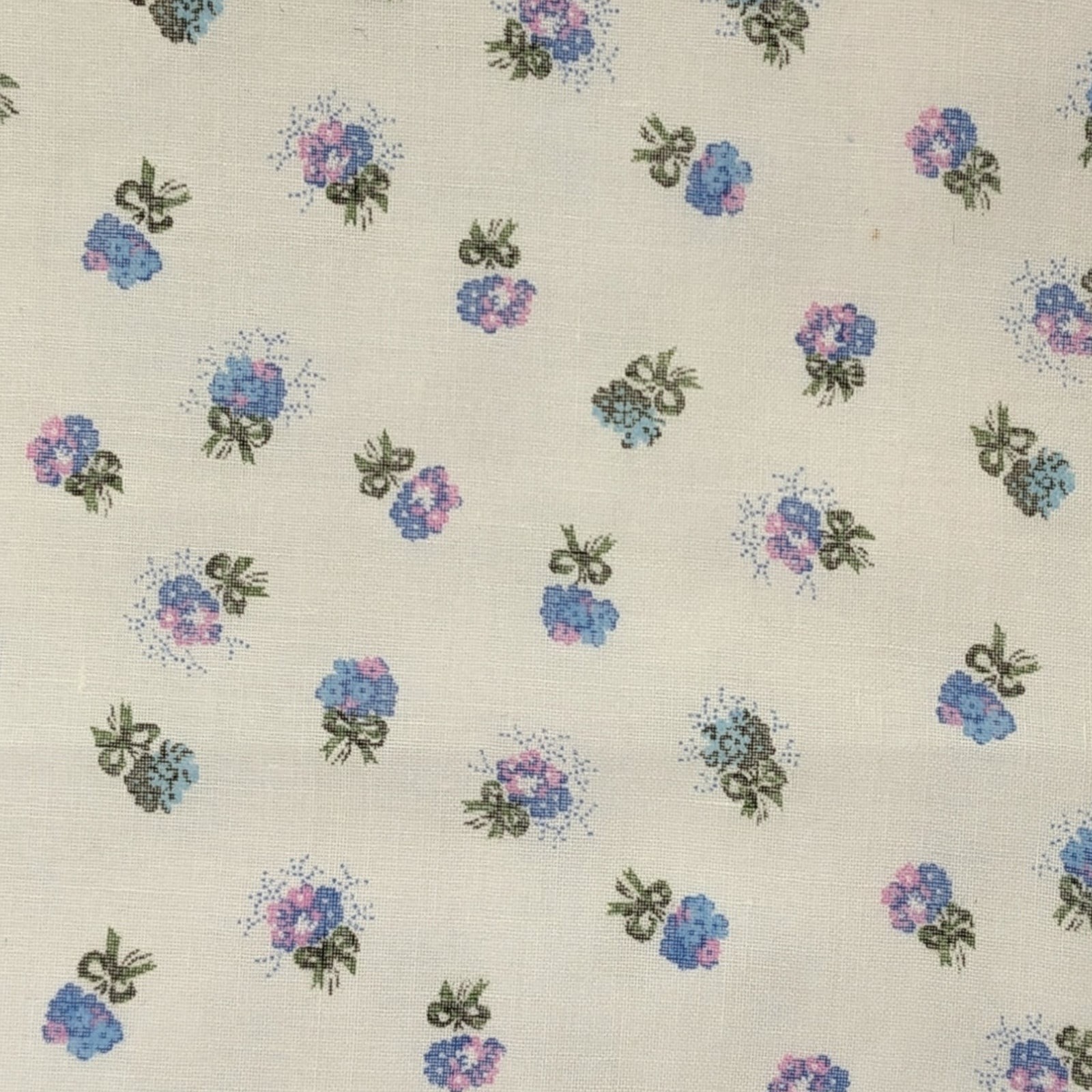 4 Yards Vintage 60's Delicate Sheer Cotton Ditsy Bouquets FLORAL CALICO FABRIC