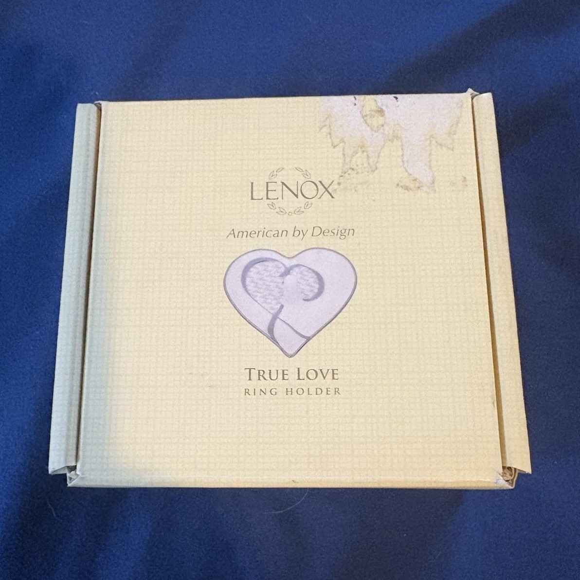 Lenox True Love Porcelain Heart Ring Holder Dish, White with Gold Trim