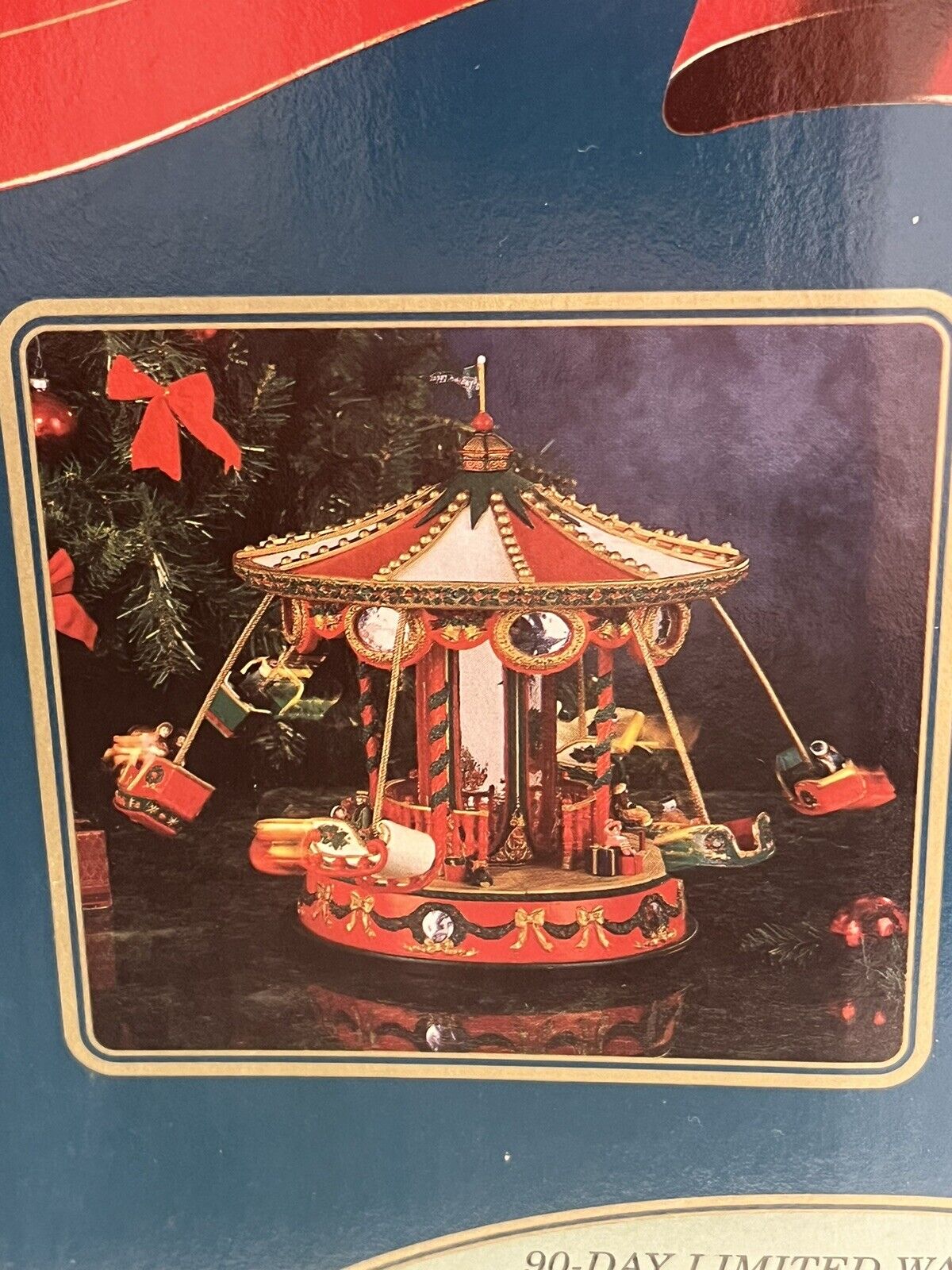 NIB VTG Mr Christmas Holiday Fair Carousel 42 Song Musical Flying Sleigh Ride