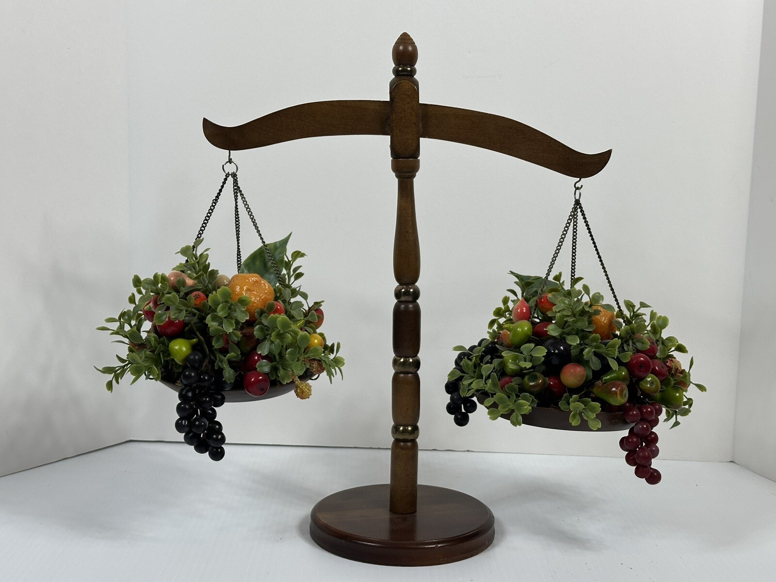 Vintage Caffco Quality Woodenware Balance Wood Scales of Justice Original Fruit