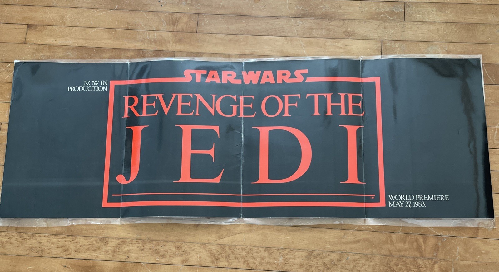 ORIGINAL 1982 Star Wars Revenge Of The Jedi Movie Fold Promo Poster laminated