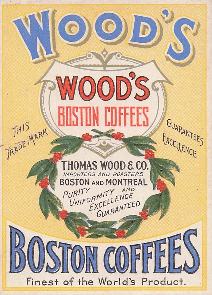 1880's Wood's Boston Coffees with Directions Victorian Trade Card Boston MA 1880's Wood's Boston Coffees with Directions Victorian Trade Card Boston MA