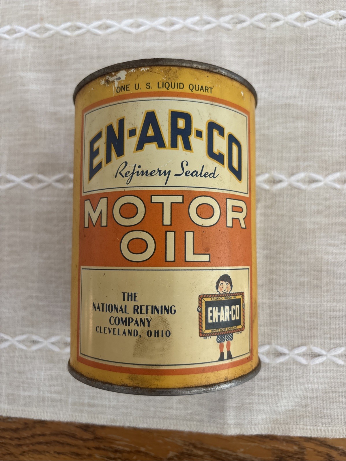Vintage En-Ar-Co Motor Oil Can