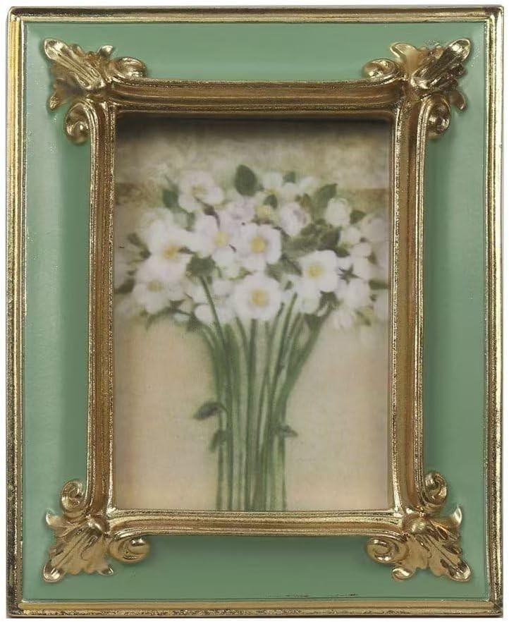  Vintage Picture frame 2.5x3.5, Luxury Antique Green Photo Frame With Go