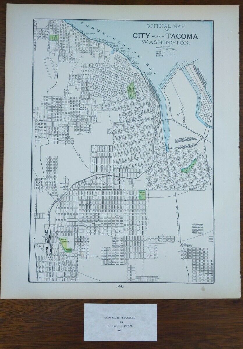 Vintage 1900 TACOMA WASHINGTON Map 11