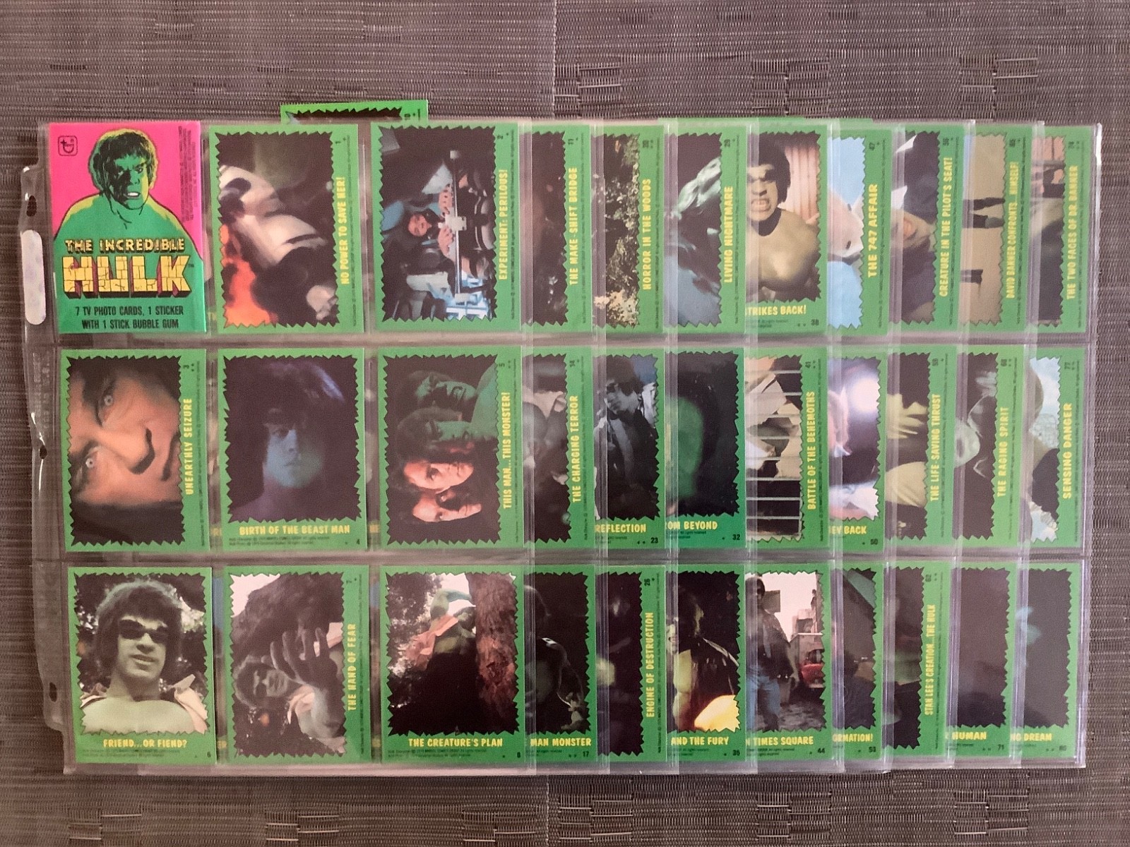 1979 Topps Incredible Hulk Complete Set, NM, 88 Cards, 22 Stickers, and Wrapper