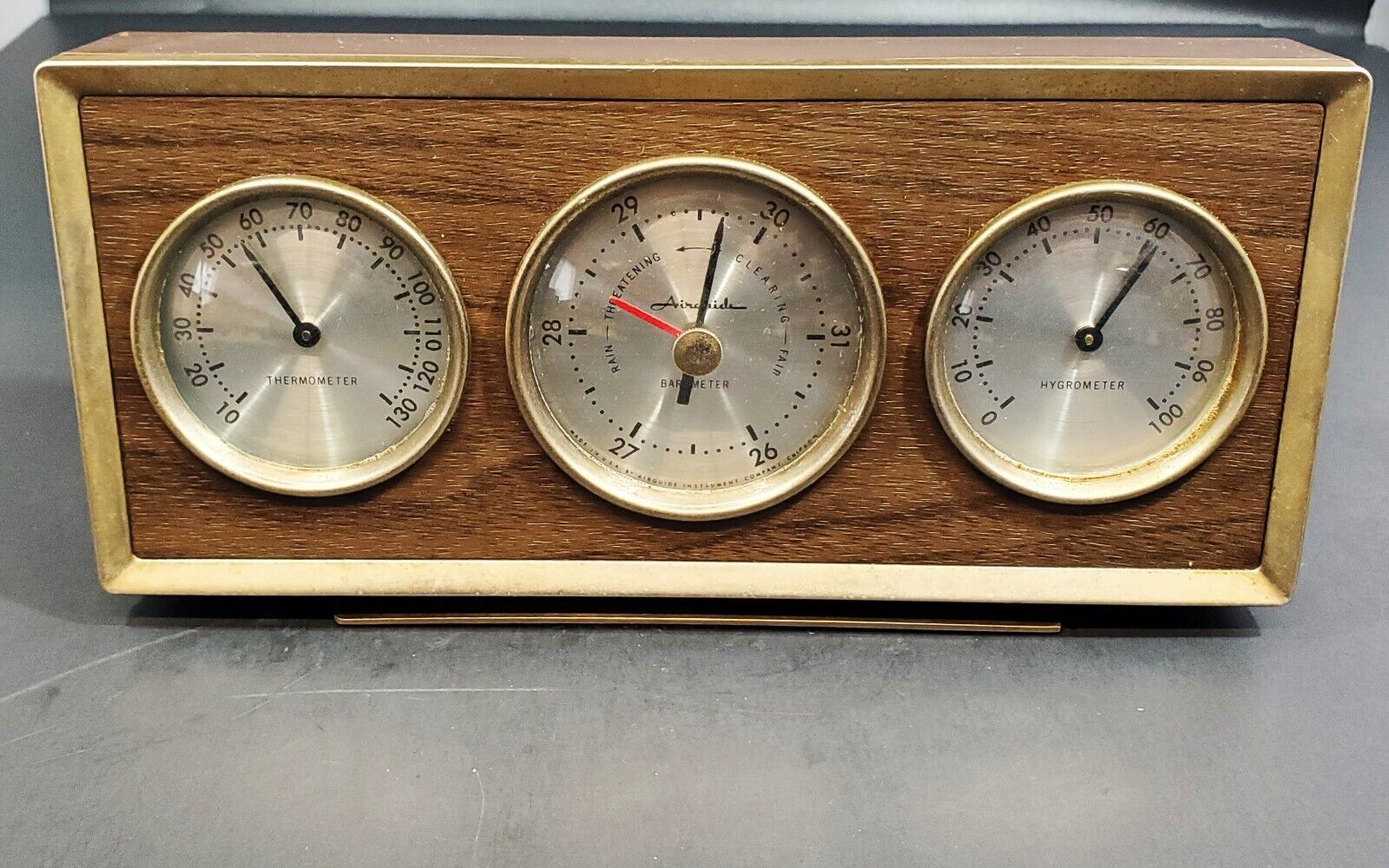 Airguide Weather Station Mid Century Thermometer Hygrometer Barometer MCM