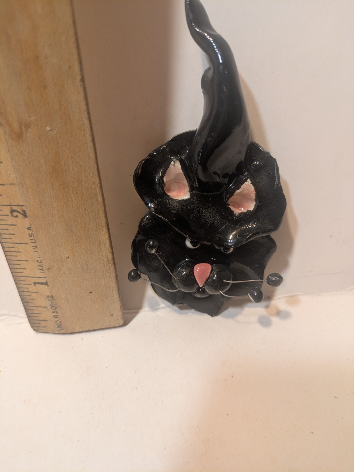 Vintage Lacombe Wearable Art Witch Cat Brooch